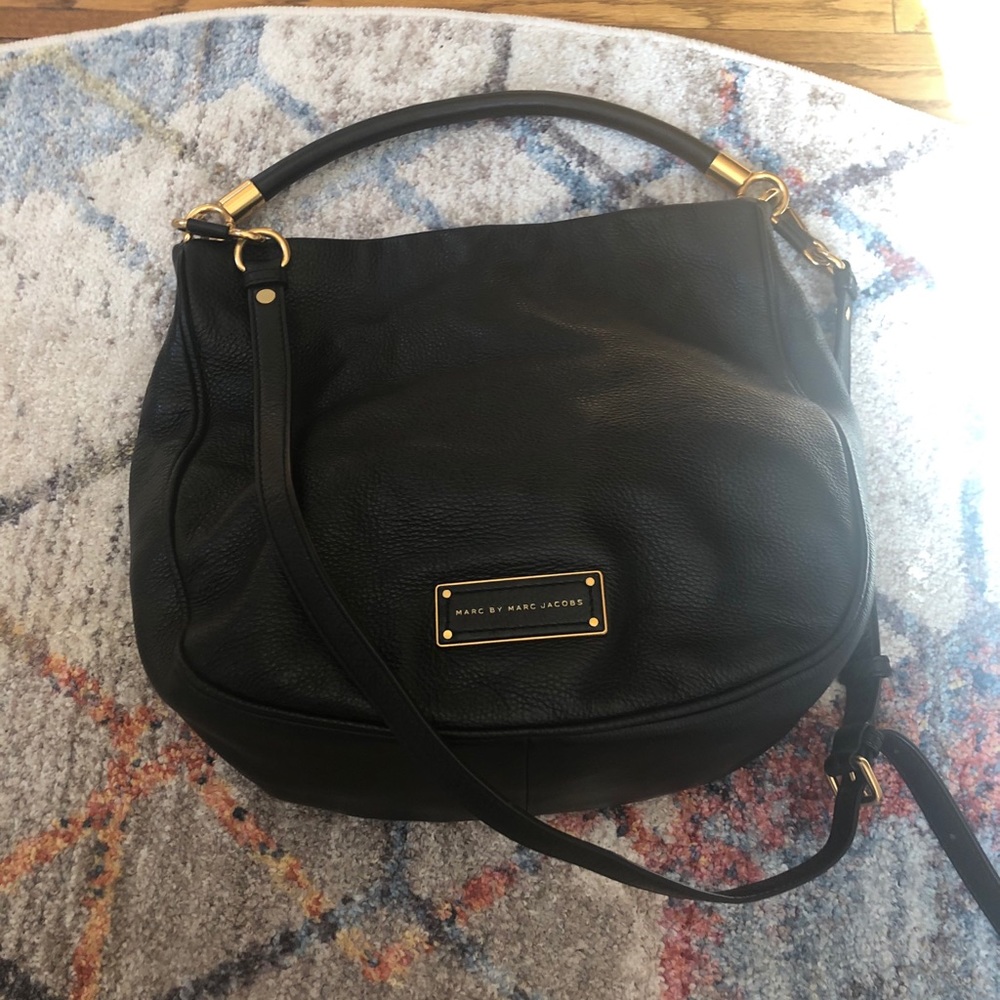Marc by Marc Jacoba black leather shoulder bag.